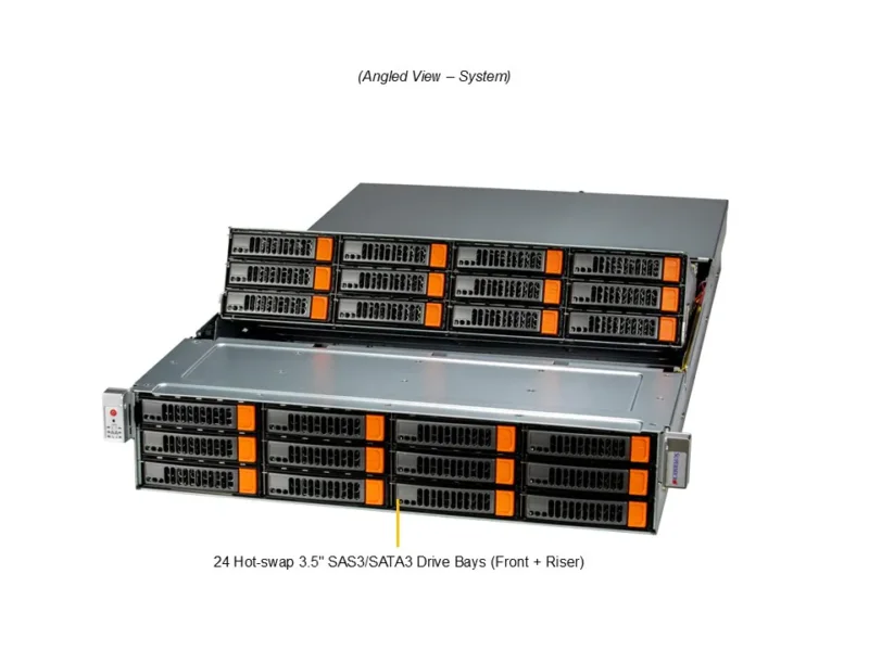 Servidor Supermicro A+ ASG-2015S-E1CR24L 2U 24 Baias 3.5" AMD EPYC 9004/9005 DDR5 PCIe 5.0 Redundante - Imagem 6