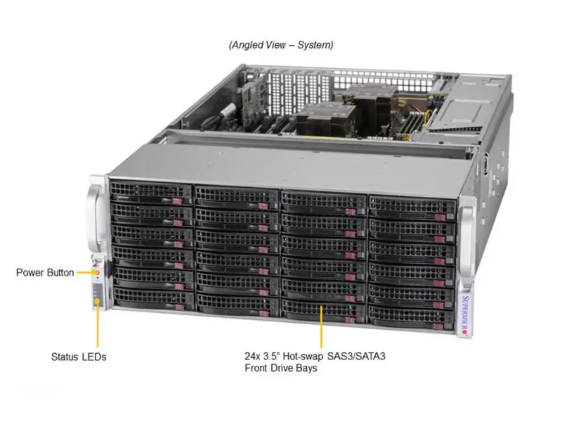 Servidor Supermicro SSG-640P-E1CR36L 4U 36 Baias Hot-Swap, Dual Xeon, PCIe 4.0, 2x 10GbE - Imagem 6