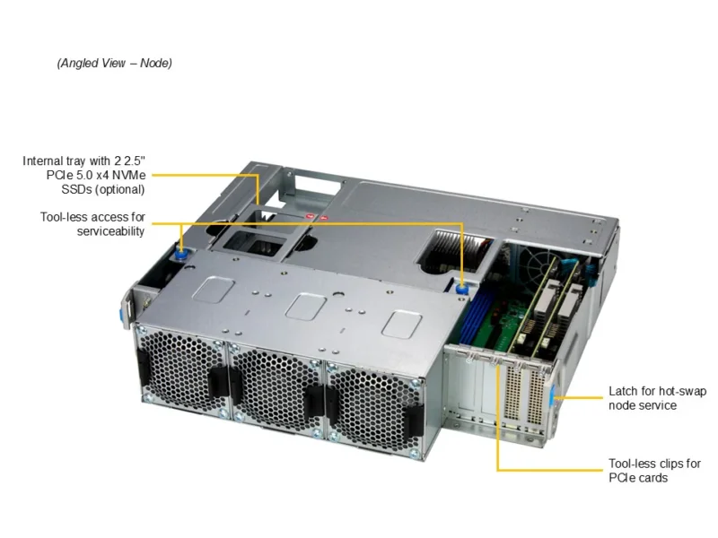 Servidor Supermicro SSG-542B-E1CR90 4U 90 Baias SAS/SATA, Xeon 6700, DDR5, PCIe 5.0 - Imagem 5