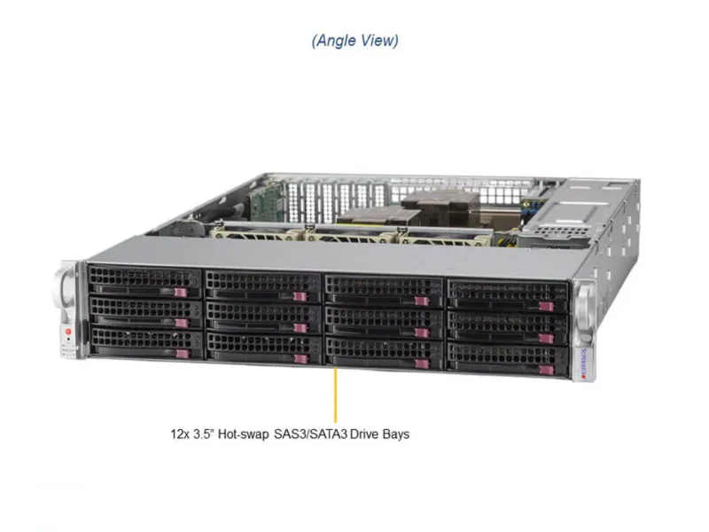 Servidor Supermicro SSG-620P-ACR12L 2U 12 Baias Hot-Swap com Xeon Escalável, 2x 10GbE e PCIe 4.0 - Imagem 6