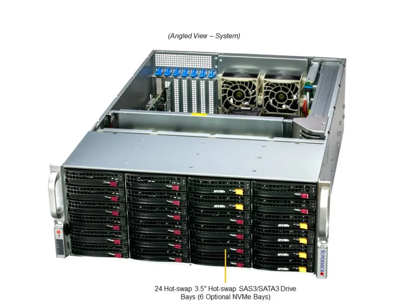 Servidor Supermicro SSG-641E-E1CR24L 4U 24 Baias 2x Xeon, 4TB DDR5, 10GbE - Imagem 6
