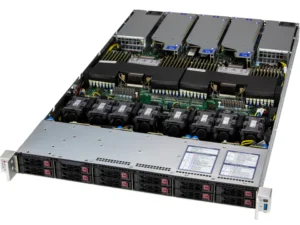 Servidor Supermicro SuperServer SYS-122C-TN 1U 12 Baias NVMe/SATA/SAS, Suporte Xeon Dual Socket, PCIe 5.0, Redundância de Energia