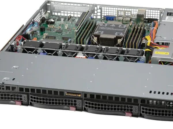 Servidor Supermicro SYS-510P-MR 1U Xeon 3ª Geração, 4 Baias NVMe/SAS/SATA, PSU Redundante