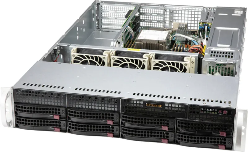 Servidor Supermicro SYS-520P-WTR 2U Intel Xeon Scalable, 8 Baias Hot-Swap, 10GbE, PCIe 4.0