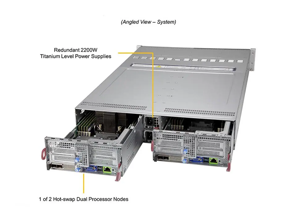 Servidor Supermicro BigTwin SYS-220BT-DNC8R 2U 2-Node, 12 Baias NVMe por Nó, Dual Xeon Scalable - Imagem 6