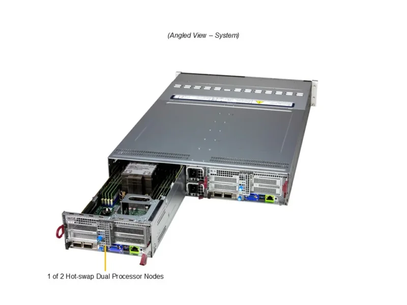 Servidor Supermicro SYS-222BT-DNR 2U 2 Nós, 12x NVMe por Nó, Xeon 6700/6500, DDR5, PCIe 5.0, Alta Performance HPC/IA - Imagem 6