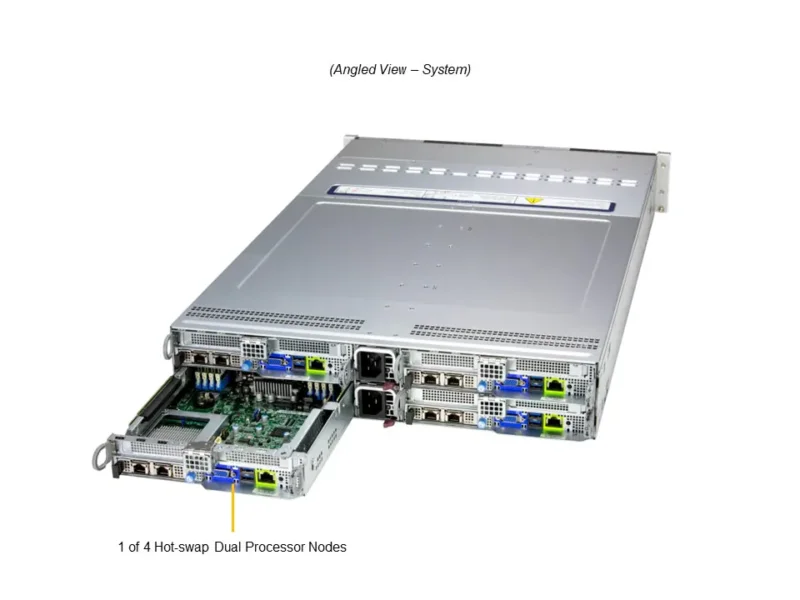 Servidor Supermicro BigTwin SYS-222BT-HNC8R 2U 4 Nós com Suporte Intel Xeon, até 4TB DDR5, 6x NVMe Hot-Swap por Nó - Imagem 6