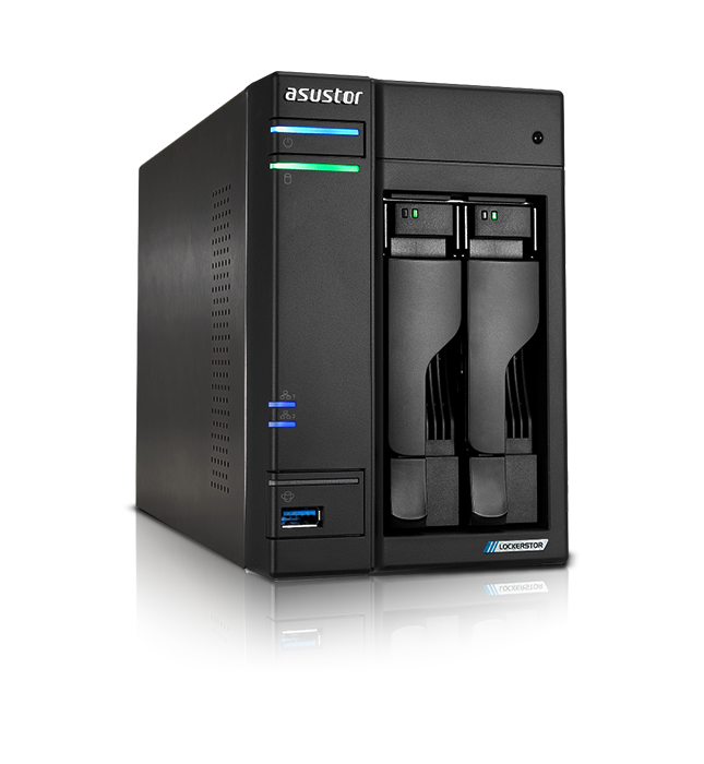 NAS ASUSTOR Lockerstor 2 Gen2 AS6702T com Intel Celeron N5105, 4GB DDR4, 2 Baias, 4 Slots M.2 e 2x 2.5GbE