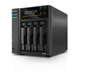 NAS Asustor LOCKERSTOR 4 Gen3 AS6804T, 4 Baias, Ryzen V3C14, 16GB DDR5 ECC, 4x M.2, 10GbE e USB4