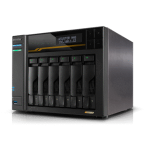 NAS Asustor LOCKERSTOR 6 Gen3 AS6806T, Ryzen Quad-Core, 16GB ECC DDR5, 6 Baias, 4x M.2 NVMe, 10GbE