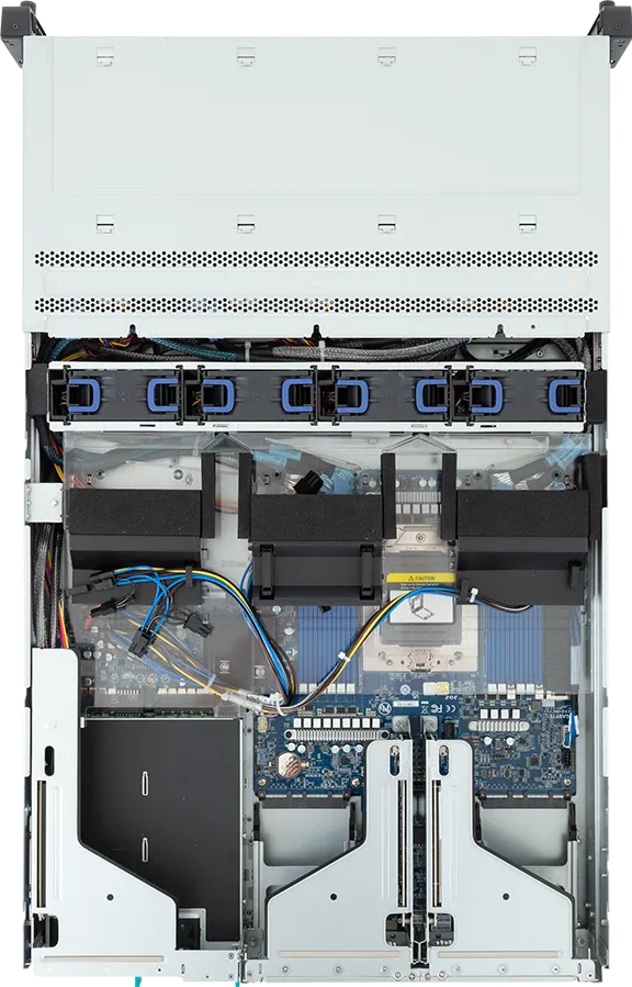 Servidor GIGABYTE R263-Z35-AAL1 com AMD EPYC 9005/9004, 3 GPUs PCIe Gen5, 2U, Fonte 2700W Titanium - Imagem 3