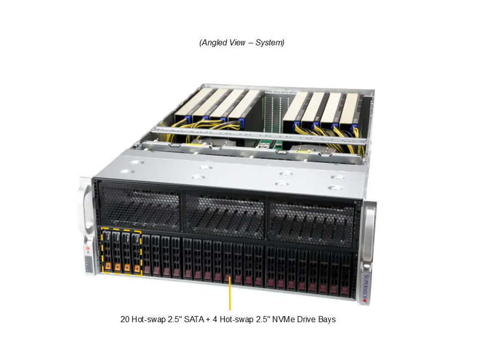 Supermicro A+ Server AS-4125GS-TNRT com até 8 GPUs PCIe, Dual AMD EPYC 9004/9005, 4U - Imagem 2