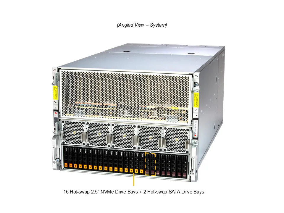 Supermicro A+ Server AS-8125GS-TNMR2 – 8U GPU Server com 8x AMD Instinct MI300X, Dual AMD EPYC 9004/9005, DDR5 6TB, PCIe 5.0 - Imagem 2