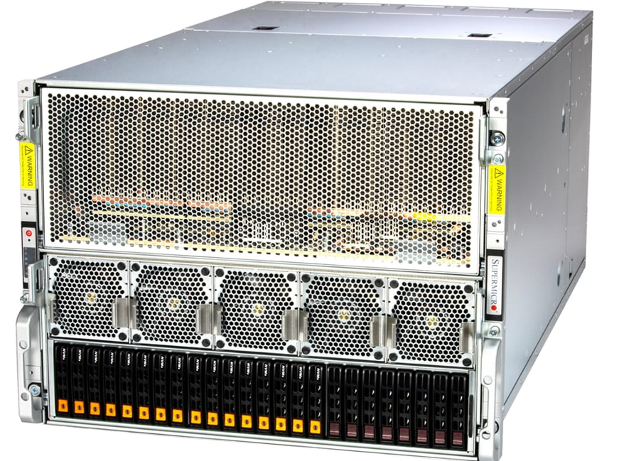Supermicro GPU SuperServer SYS-821GE-TNMR2 com 8x AMD Instinct MI300X, Dual Xeon 5ª Geração, 8U