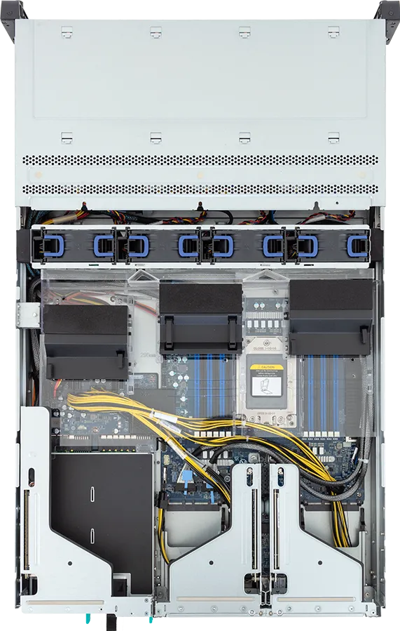 GIGABYTE R243-E33-AAL1 – Rack Server AMD EPYC™ 8004, 2U, 3x PCIe Gen5 GPUs, 12 Bays SATA/SAS, PSU 80 PLUS Titanium - Imagem 3