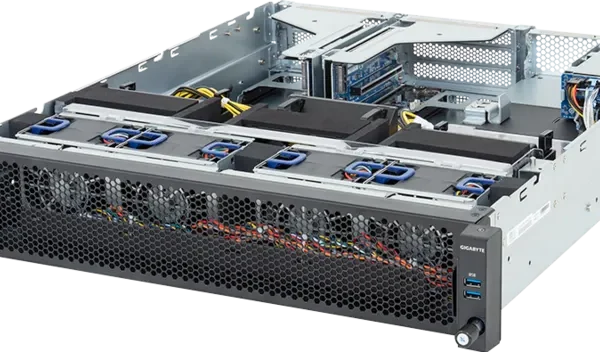 GIGABYTE Edge Server E263-Z34-AAJ1 – 2U, AMD EPYC™ 9005/9004, 2x PCIe Gen5 GPUs, 12 DIMMs DDR5, 2x NVMe/SATA/SAS Hot-Swap