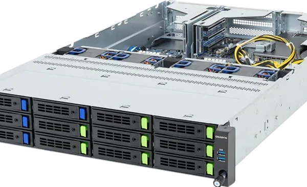 GIGABYTE R263-Z38-AAL1 — Servidor Rack 2U com AMD EPYC™ 9005/9004, 3x GPUs PCIe Gen5, 12x DDR5, 2700W Redundante
