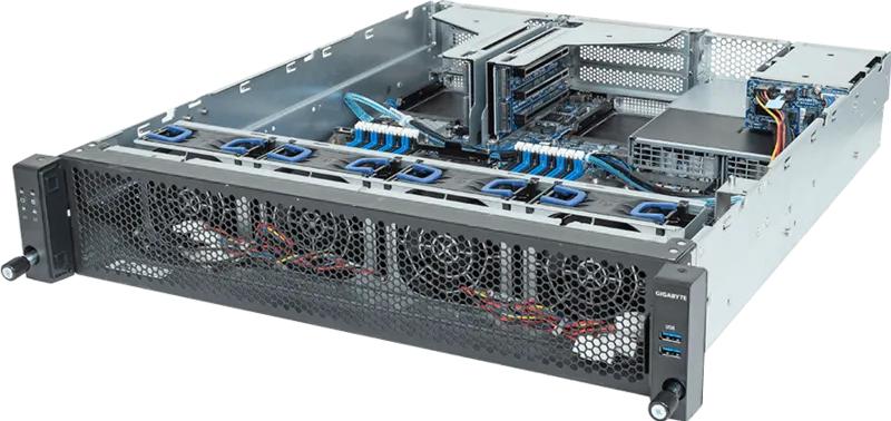 GIGABYTE Edge Server E263-S30-AAV1 – 2U, 5ª/4ª Gen Intel Xeon, 2x PCIe Gen5 GPUs, 16x DDR5 RDIMM