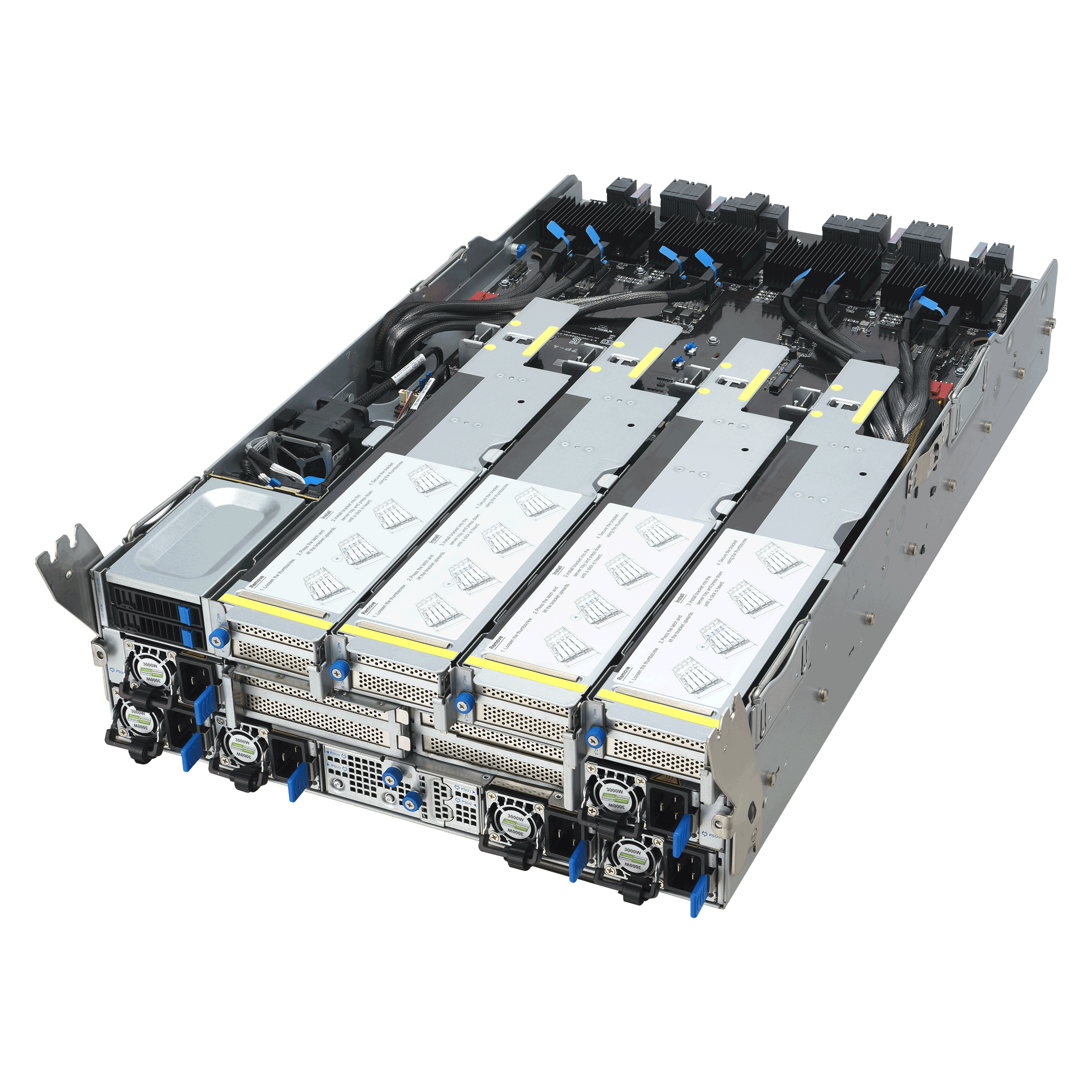 ASUS ESC A8A-E12U – Servidor GPU 7U com 8 AMD Instinct™ MI325X, Dual AMD EPYC™ 9005, 11 PCIe, 24 DIMMs e 10 NVMe - Imagem 13