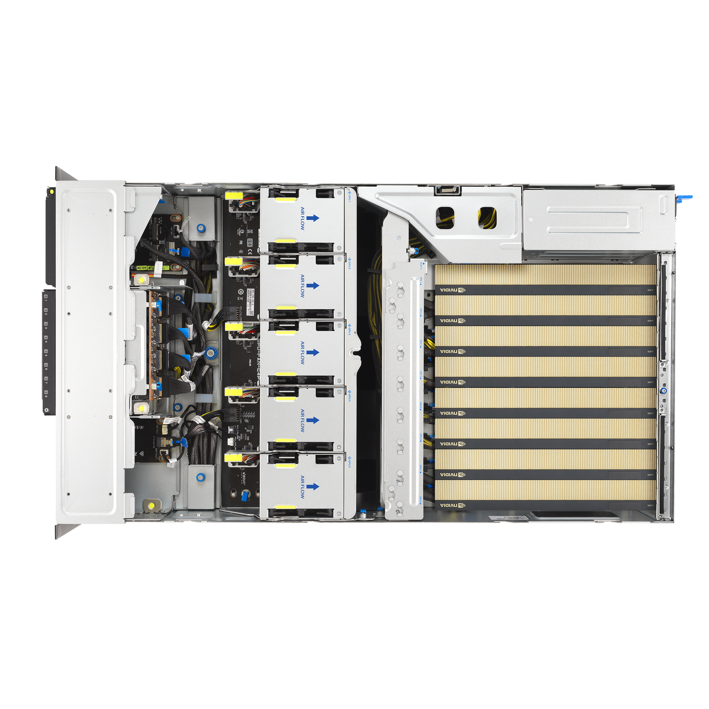 ASUS ESC8000A-E13P – Servidor GPU 4U AMD EPYC 9005 com 8x NVIDIA H200 / RTX 6000 Blackwell e PCIe 5.0 - Imagem 12