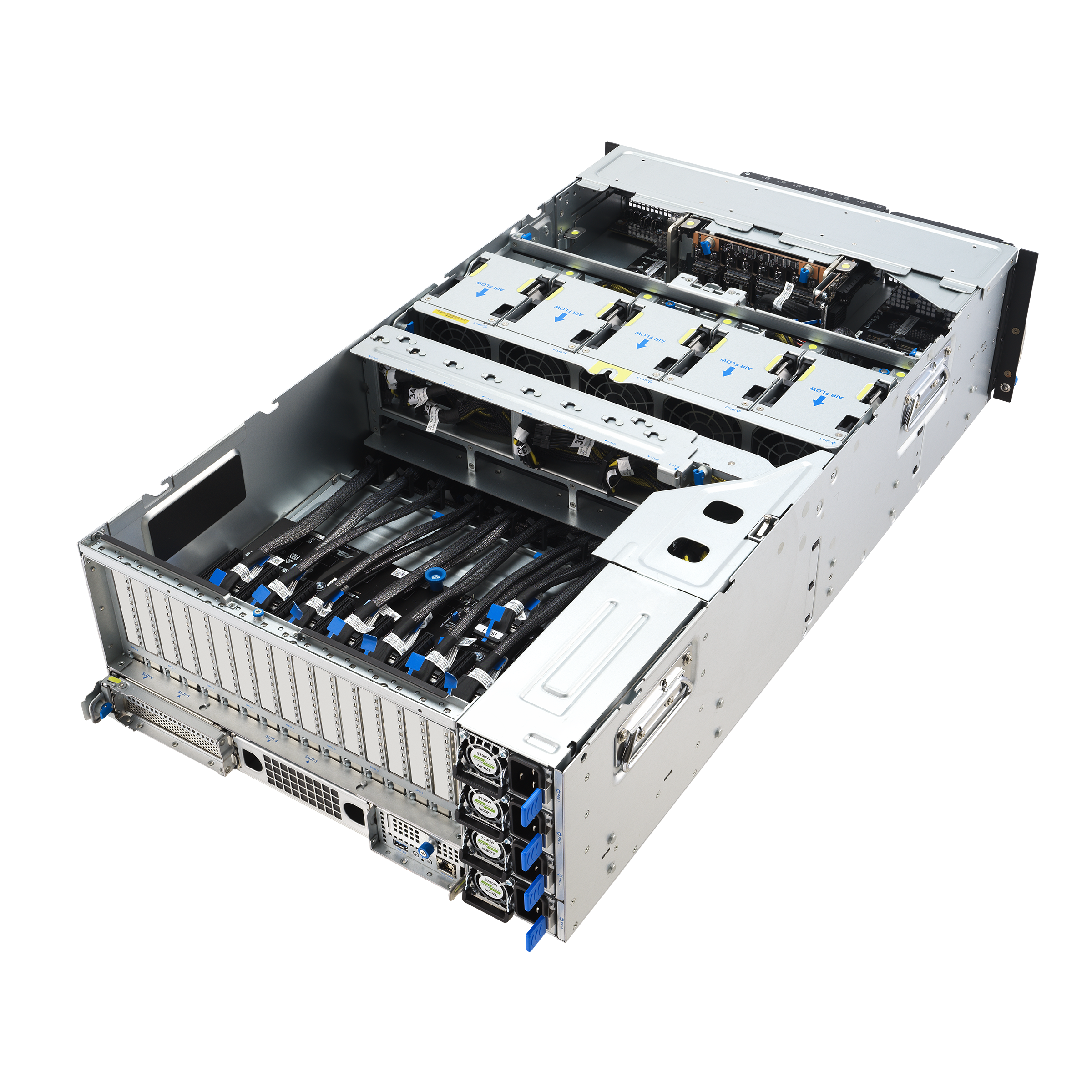 ASUS ESC8000-E12 – Servidor GPU 4U com 8x GPUs NVIDIA H200 / RTX 6000 Blackwell / Intel Gaudi 3, Dual Intel Xeon 6, DDR5 e NVMe PCIe 5.0 - Imagem 5