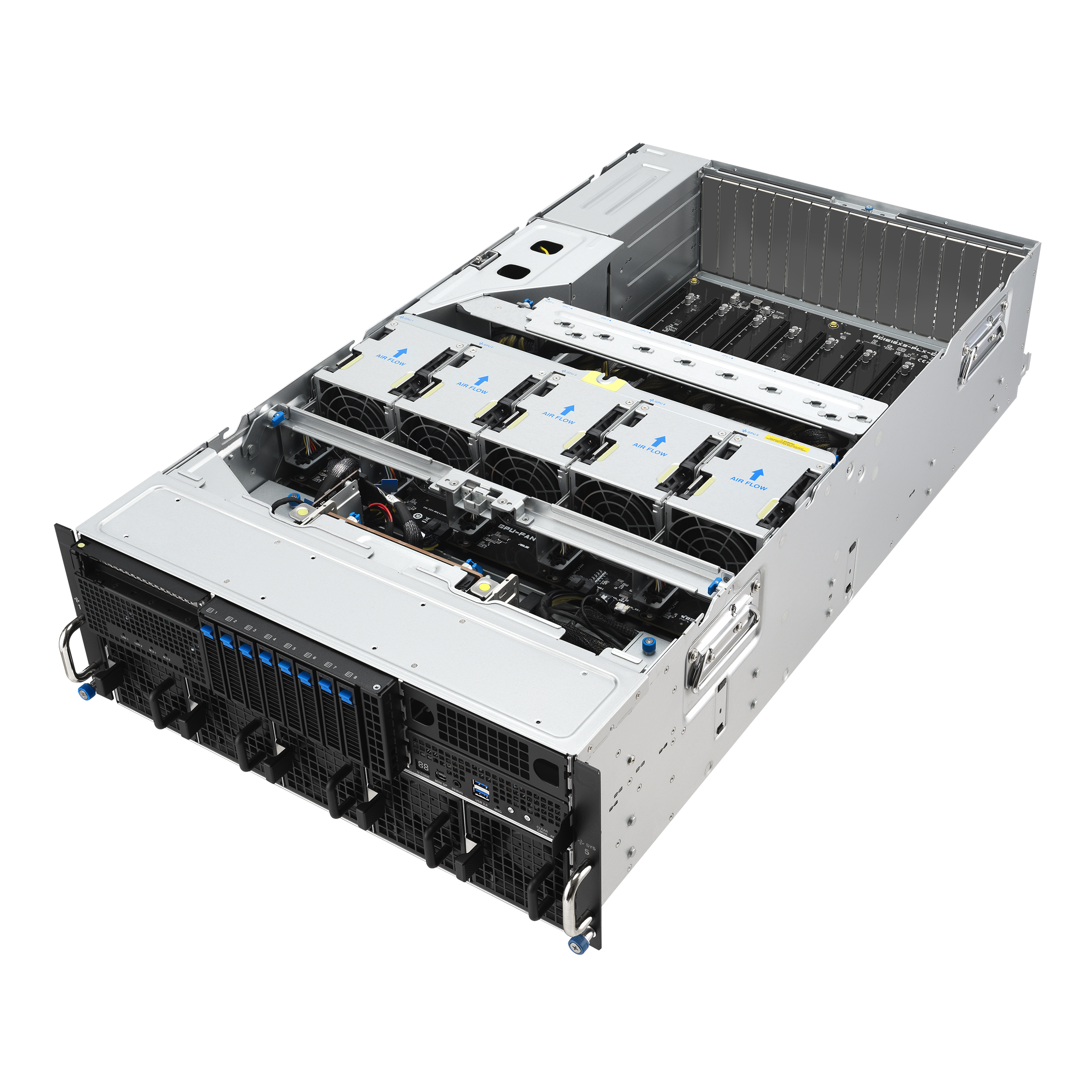 ASUS ESC8000A-E13P – Servidor GPU 4U AMD EPYC 9005 com 8x NVIDIA H200 / RTX 6000 Blackwell e PCIe 5.0 - Imagem 6