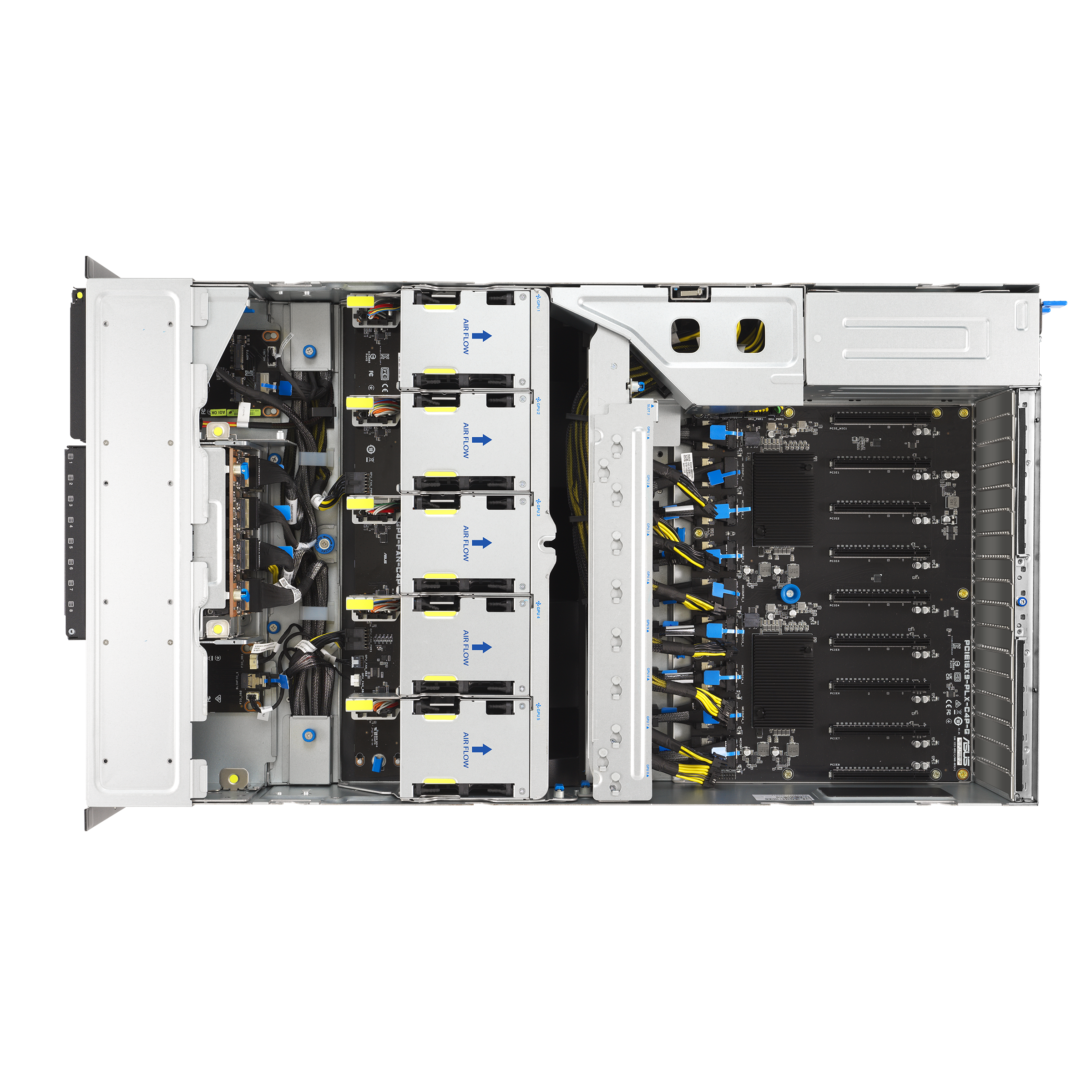 ASUS ESC8000A-E13P – Servidor GPU 4U AMD EPYC 9005 com 8x NVIDIA H200 / RTX 6000 Blackwell e PCIe 5.0 - Imagem 8