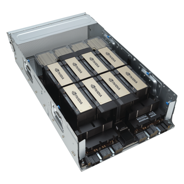 ASUS ESC N8A-E12 — Servidor 7U com 8 GPUs NVIDIA H100, Dual AMD EPYC 9004 e 12 PCIe Gen5 para IA e HPC - Imagem 8