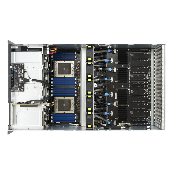 ASUS ESC8000A-E12P – Servidor GPU 4U Dual AMD EPYC 9004 com 8 GPUs, PCIe 5.0 e Fonte 3000W Titanium - Imagem 8