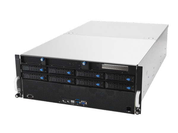 ASUS ESC8000A-E11 – Servidor GPU 4U com AMD EPYC 7003, 8 GPUs, PCIe 4.0 e Fonte 80 Plus Titanium