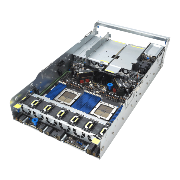 ASUS ESC N8A-E12 — Servidor 7U com 8 GPUs NVIDIA H100, Dual AMD EPYC 9004 e 12 PCIe Gen5 para IA e HPC - Imagem 5