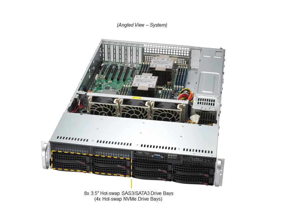 Servidor Supermicro SYS-621P-TRT 2U, Dual Xeon Scalable, 16x DDR5, 6x PCIe 5.0, 2x 10GbE, Redundante 1200W - Imagem 6