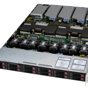 Servidor Supermicro SuperServer SYS-122C-TN 1U 12 Baias NVMe/SATA/SAS, Suporte Xeon Dual Socket, PCIe 5.0, Redundância de Energia
