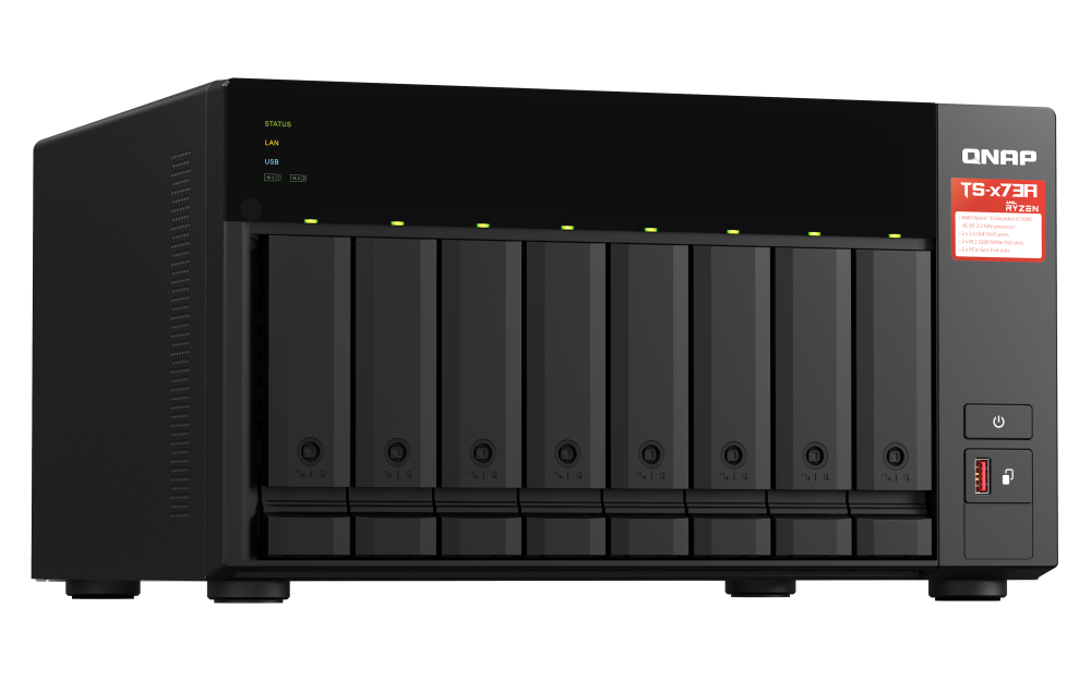 Servidor NAS QNAP TS-873A-8G, AMD Ryzen V1500B, 8GB DDR4, 2x 2.5GbE, 2x PCIe, 2x M.2 NVMe - Imagem 5