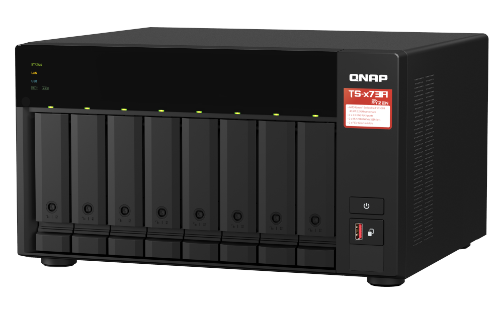 Servidor NAS QNAP TS-873A-8G, AMD Ryzen V1500B, 8GB DDR4, 2x 2.5GbE, 2x PCIe, 2x M.2 NVMe - Imagem 4